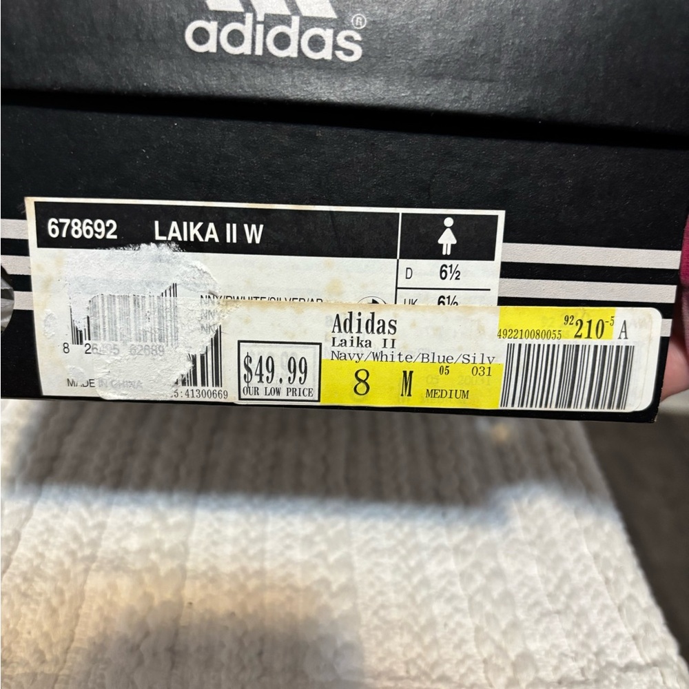 Adidas Laika II Navy and White Sneakers - Picture 3 of 3